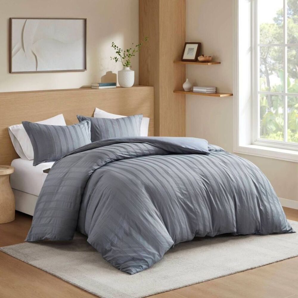 510 Design -  Twin/Twin XL Logan Woven Striped Duvet  Blue
